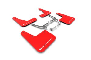 Ford Focus ST MK4 Mud Flap Kit - Rally Armor - UR Red Flap/White Logo - Red - `19-`25